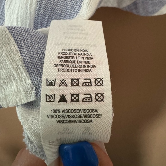 Primark Blue and White Dolman Sleeve Blouse - Picture 7 of 8